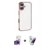 MARSİLYAN™- iPhone 16 Kılıf Vadi Minimal - Şeffaf Pasifik Cam Ekran Koruyucu + Bilvis Titan Kamera Lens - PE