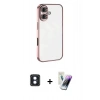 MARSİLYAN™- iPhone 16 Kılıf Vadi Minimal - Şeffaf Pasifik Cam Ekran Koruyucu + PVD Metal Kamera Lens - MI