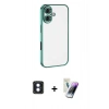 MARSİLYAN™- iPhone 16 Kılıf Vadi Minimal - Şeffaf Pasifik Cam Ekran Koruyucu + PVD Metal Kamera Lens - MI