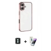 MARSİLYAN™- iPhone 16 Kılıf Vadi Minimal - Şeffaf Pasifik Cam Ekran Koruyucu + PVD Metal Kamera Lens - YL