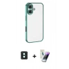 MARSİLYAN™- iPhone 16 Kılıf Vadi Minimal - Şeffaf Pasifik Cam Ekran Koruyucu + PVD Metal Kamera Lens - YL