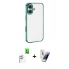 MARSİLYAN™- iPhone 16 Kılıf Vadi Minimal - Şeffaf Pasifik Cam Ekran Koruyucu + Raze Metal Kamera Lens - BZ