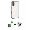 MARSİLYAN™- iPhone 16 Kılıf Vadi Minimal - Şeffaf Pasifik Cam Ekran Koruyucu + Raze Metal Kamera Lens - SH