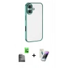 MARSİLYAN™- iPhone 16 Kılıf Vadi Minimal - Şeffaf Pasifik Cam Ekran Koruyucu + Raze Metal Kamera Lens - SH