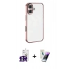 MARSİLYAN™- iPhone 16 Kılıf Vadi Minimal - Şeffaf Pasifik Cam Ekran Koruyucu + Bilvis Titan Kamera Lens - YL