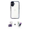 MARSİLYAN™- iPhone 16 Kılıf Vadi Minimal - Şeffaf Pasifik Cam Ekran Koruyucu + Bilvis Titan Kamera Lens - YL