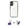 MARSİLYAN™- iPhone 16 Kılıf Vadi Minimal - Şeffaf Pasifik Cam Ekran Koruyucu + Bilvis Titan Kamera Lens - YL