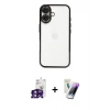 MARSİLYAN™- iPhone 16 Kılıf Vadi Minimal - Şeffaf Pasifik Cam Ekran Koruyucu + Bilvis Titan Kamera Lens - YL