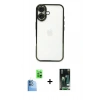 MARSİLYAN™- iPhone 16 Kılıf Vadi Minimal - Siyah 360 Mat Full Body Arka Koruyucu + Raze Metal Kamera Lens - LT