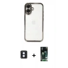 MARSİLYAN™- iPhone 16 Kılıf Vadi Minimal - Siyah 360 Mat Full Body Arka Koruyucu + PVD Metal Kamera Lens - MI