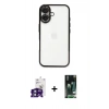 MARSİLYAN™- iPhone 16 Kılıf Vadi Minimal - Siyah 360 Mat Full Body Arka Koruyucu + Bilvis Titan Kamera Lens - YL