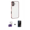 MARSİLYAN™- iPhone 16 Kılıf Vadi Minimal - Siyah 3D Antistatik Hayalet Cam Ekran Koruyucu + Bilvis Titan Kamera Lens - SH