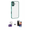 MARSİLYAN™- iPhone 16 Kılıf Vadi Minimal - Siyah 3D Antistatik Mat Seramik Nano Ekran Koruyucu + Pembe Bilvis Titan Kamera Lens