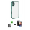 MARSİLYAN™- iPhone 16 Kılıf Vadi Minimal - Siyah 3D Antistatik Mat Seramik Nano Ekran Koruyucu + Raze Metal Kamera Lens - SH