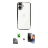 MARSİLYAN™- iPhone 16 Kılıf Vadi Minimal - Siyah 3D Antistatik Mat Seramik Nano Ekran Koruyucu + Raze Metal Kamera Lens - SH