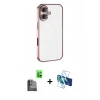 MARSİLYAN™- iPhone 16 Kılıf Vadi Minimal - Siyah 3D Antistatik Seramik Nano Ekran Koruyucu + Raze Metal Kamera Lens - SH