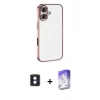 MARSİLYAN™- iPhone 16 Kılıf Vadi Minimal - Siyah Bilvis 5in1 3D Magic Cam Ekran Koruyucu + PVD Metal Kamera Lens - MI
