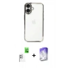 MARSİLYAN™- iPhone 16 Kılıf Vadi Minimal - Siyah Bilvis 5in1 3D Magic Cam Ekran Koruyucu + Raze Metal Kamera Lens - BZ