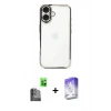 MARSİLYAN™- iPhone 16 Kılıf Vadi Minimal - Siyah Bilvis 5in1 3D Magic Cam Ekran Koruyucu + Raze Metal Kamera Lens - SH