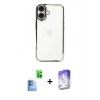 MARSİLYAN™- iPhone 16 Kılıf Vadi Minimal - Siyah Bilvis 5in1 3D Magic Cam Ekran Koruyucu + Raze Metal Kamera Lens - LT