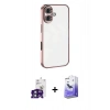 MARSİLYAN™- iPhone 16 Kılıf Vadi Minimal - Siyah Bilvis 5in1 5D Magic Hayalet Cam Ekran Koruyucu + Bilvis Titan Kamera Lens - YL
