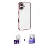 MARSİLYAN™- iPhone 16 Kılıf Vadi Minimal - Siyah Bilvis 5in1 5D Magic Hayalet Cam Ekran Koruyucu + Bilvis Titan Kamera Lens - SH