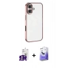 MARSİLYAN™- iPhone 16 Kılıf Vadi Minimal - Siyah Bilvis 5in1 5D Magic Hayalet Cam Ekran Koruyucu + Bilvis Titan Kamera Lens - PE