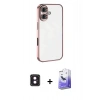 MARSİLYAN™- iPhone 16 Kılıf Vadi Minimal - Siyah Bilvis 5in1 5D Magic Hayalet Cam Ekran Koruyucu + PVD Metal Kamera Lens - PE