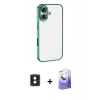 MARSİLYAN™- iPhone 16 Kılıf Vadi Minimal - Siyah Bilvis 5in1 5D Magic Hayalet Cam Ekran Koruyucu + PVD Metal Kamera Lens - PE