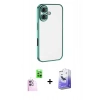 MARSİLYAN™- iPhone 16 Kılıf Vadi Minimal - Siyah Bilvis 5in1 5D Magic Hayalet Cam Ekran Koruyucu + Raze Metal Kamera Lens - PE