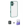MARSİLYAN™- iPhone 16 Kılıf Vadi Minimal - Siyah Bilvis 5in1 5D Magic Hayalet Cam Ekran Koruyucu + PVD Metal Kamera Lens - YL