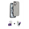 MARSİLYAN™- iPhone 16 Kılıf Vadi Özel Seri - Şeffaf Pasifik Cam Ekran Koruyucu + Bilvis Titan Kamera Lens - PE