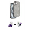 MARSİLYAN™- iPhone 16 Kılıf Vadi Özel Seri - Şeffaf Pasifik Cam Ekran Koruyucu + Bilvis Titan Kamera Lens - GS