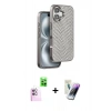 MARSİLYAN™- iPhone 16 Kılıf Vadi Özel Seri - Şeffaf Pasifik Cam Ekran Koruyucu + Raze Metal Kamera Lens - PE