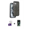MARSİLYAN™- iPhone 16 Kılıf Vadi Özel Seri - Siyah 360 Mat Full Body Arka Koruyucu + Bilvis Titan Kamera Lens - GS