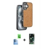 MARSİLYAN™- iPhone 16 Kılıf Vadi Özel Seri - Siyah 360 Mat Full Body Arka Koruyucu + Raze Metal Kamera Lens - LT