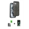 MARSİLYAN™- iPhone 16 Kılıf Vadi Özel Seri - Siyah 360 Mat Full Body Arka Koruyucu + Raze Metal Kamera Lens - SH