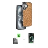 MARSİLYAN™- iPhone 16 Kılıf Vadi Özel Seri - Siyah 360 Mat Full Body Arka Koruyucu + Raze Metal Kamera Lens - SH