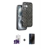 MARSİLYAN™- iPhone 16 Kılıf Vadi Özel Seri - Siyah 3D Antistatik Hayalet Cam Ekran Koruyucu + Bilvis Titan Kamera Lens - YL