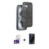 MARSİLYAN™- iPhone 16 Kılıf Vadi Özel Seri - Siyah 3D Antistatik Hayalet Cam Ekran Koruyucu + Bilvis Titan Kamera Lens - GS