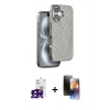 MARSİLYAN™- iPhone 16 Kılıf Vadi Özel Seri - Siyah 3D Antistatik Mat Seramik Nano Ekran Koruyucu + Bilvis Titan Kamera Lens - SH