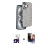 MARSİLYAN™- iPhone 16 Kılıf Vadi Özel Seri - Siyah 3D Antistatik Mat Seramik Nano Ekran Koruyucu + Bilvis Titan Kamera Lens - YL