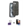 MARSİLYAN™- iPhone 16 Kılıf Vadi Özel Seri - Siyah 3D Antistatik Mat Seramik Nano Ekran Koruyucu + Bilvis Titan Kamera Lens - SH