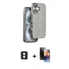 MARSİLYAN™- iPhone 16 Kılıf Vadi Özel Seri - Siyah 3D Antistatik Mat Seramik Nano Ekran Koruyucu + PVD Metal Kamera Lens - MI