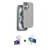 MARSİLYAN™- iPhone 16 Kılıf Vadi Özel Seri - Siyah 3D Antistatik Seramik Nano Ekran Koruyucu + Bilvis Titan Kamera Lens - GS