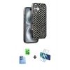 MARSİLYAN™- iPhone 16 Kılıf Vadi Özel Seri - Siyah 3D Antistatik Seramik Nano Ekran Koruyucu + Raze Metal Kamera Lens - LT
