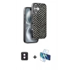 MARSİLYAN™- iPhone 16 Kılıf Vadi Özel Seri - Siyah 3D Antistatik Seramik Nano Ekran Koruyucu + PVD Metal Kamera Lens - PE