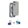 MARSİLYAN™- iPhone 16 Kılıf Vadi Özel Seri - Siyah 3D Antistatik Seramik Nano Ekran Koruyucu + Bilvis Titan Kamera Lens - SH