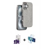 MARSİLYAN™- iPhone 16 Kılıf Vadi Özel Seri - Siyah 3D Antistatik Seramik Nano Ekran Koruyucu + Bilvis Titan Kamera Lens - YL