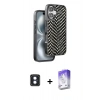 MARSİLYAN™- iPhone 16 Kılıf Vadi Özel Seri - Siyah Bilvis 5in1 3D Magic Cam Ekran Koruyucu + Mavi PVD Metal Kamera Lens